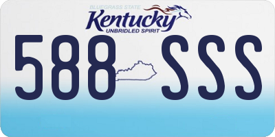 KY license plate 588SSS