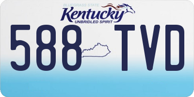 KY license plate 588TVD