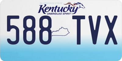 KY license plate 588TVX