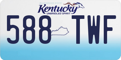 KY license plate 588TWF