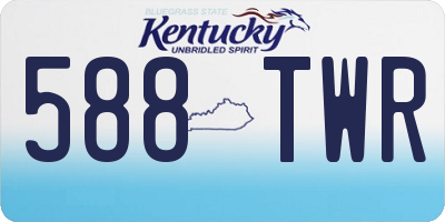 KY license plate 588TWR
