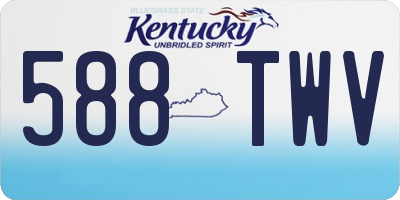 KY license plate 588TWV