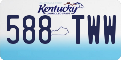 KY license plate 588TWW