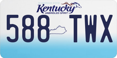 KY license plate 588TWX