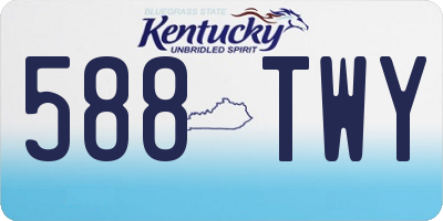 KY license plate 588TWY