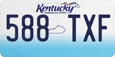 KY license plate 588TXF