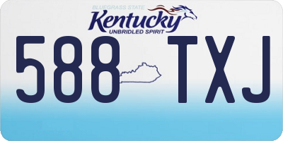 KY license plate 588TXJ