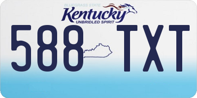 KY license plate 588TXT