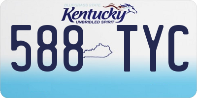 KY license plate 588TYC