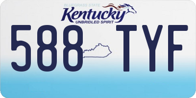 KY license plate 588TYF