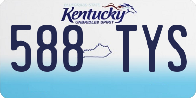 KY license plate 588TYS