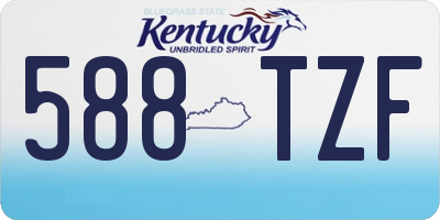 KY license plate 588TZF