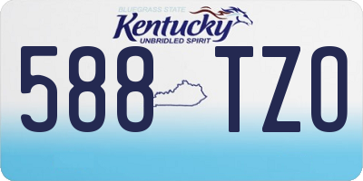 KY license plate 588TZO