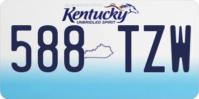 KY license plate 588TZW
