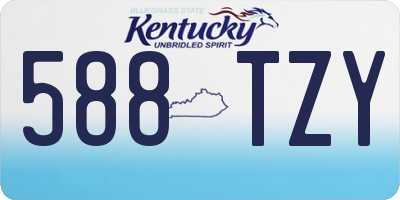 KY license plate 588TZY