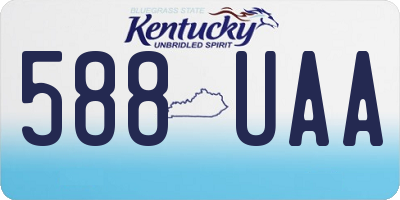 KY license plate 588UAA