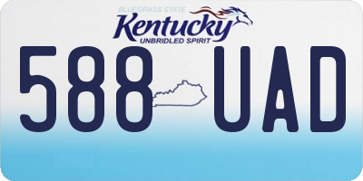 KY license plate 588UAD