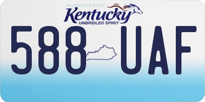 KY license plate 588UAF