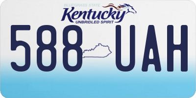 KY license plate 588UAH