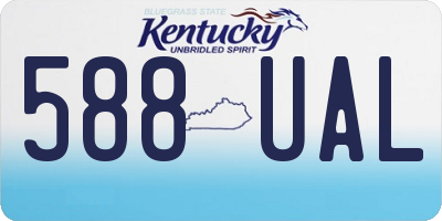 KY license plate 588UAL