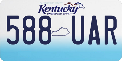 KY license plate 588UAR