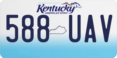KY license plate 588UAV