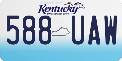 KY license plate 588UAW
