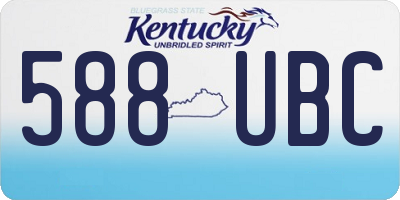 KY license plate 588UBC