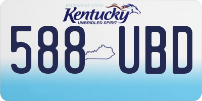 KY license plate 588UBD
