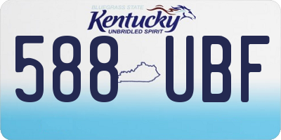 KY license plate 588UBF