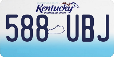 KY license plate 588UBJ