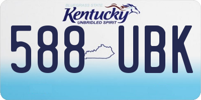 KY license plate 588UBK