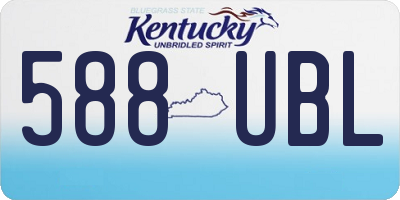 KY license plate 588UBL