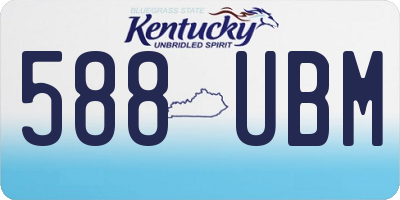 KY license plate 588UBM