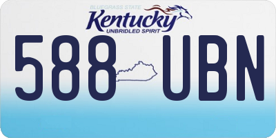 KY license plate 588UBN