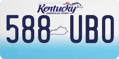 KY license plate 588UBO