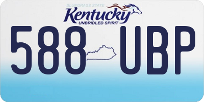KY license plate 588UBP