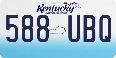 KY license plate 588UBQ