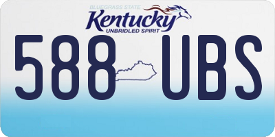 KY license plate 588UBS