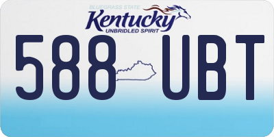 KY license plate 588UBT