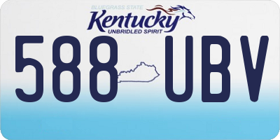 KY license plate 588UBV