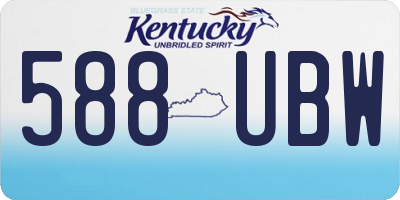 KY license plate 588UBW