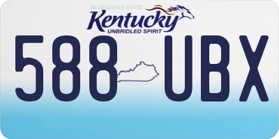 KY license plate 588UBX
