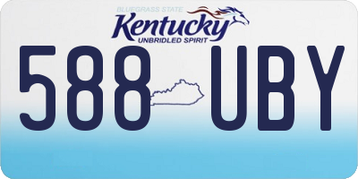 KY license plate 588UBY