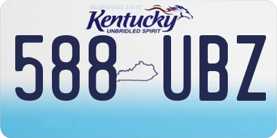 KY license plate 588UBZ