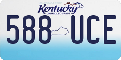 KY license plate 588UCE