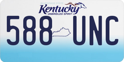KY license plate 588UNC