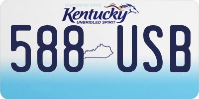 KY license plate 588USB