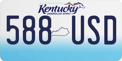 KY license plate 588USD