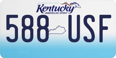 KY license plate 588USF